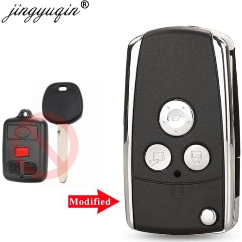 Jingyuqin Upgrade 3 Buttons Key Case For BYD F3 F3R Car Folding Flip Uncut Key Blank Remote Key Shell Modified