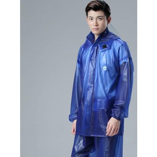 Motorcycle Raincoat Men Waterproof Hood Transparent Rain Coat Pants Suit Bicycle Impermeable Capa Chuva Isolation Suit AC50RC