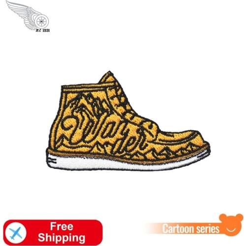 Custom Shoe Adventure Embroidery Patch Iron on Small Cute Stickers for Clothing DIY High Quality Hats Bags Fashion Accessory