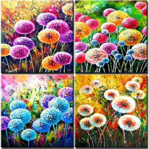 Oil Painting By Numbers Colorful Dandelion Flowers Coloring By Number Paint Diy On Canvas Picture HandPainted Home Decor Adults