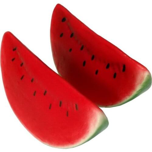 Gresorth 2pcs Artificial Lifelike Simulation Watermelon Slice Fake Fruit Toy for Home House Party Kitchen Decoration