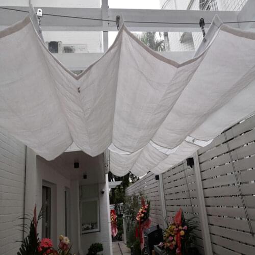 0.9 M Width x 3.78 M Length Runner Sliding Roof Retractable Wave Sun Shade Sail with 95% UV