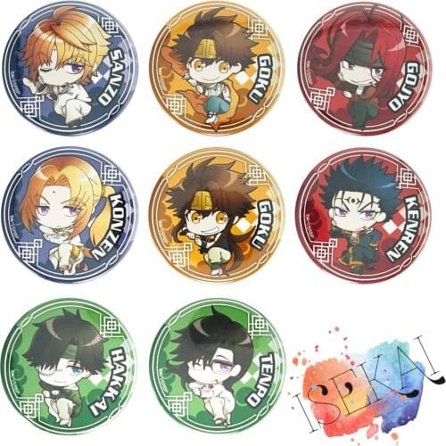 Saiyuki Anime Badge SANZO GOKU GOJYO KONZEN KENREN TENPO HAKKAI Metal Badge Brooch Pins