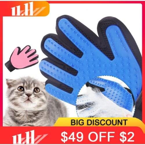 Copetsla Dog Pet Grooming Glove Silicone Cats Brush Comb Deshedding Hair Gloves Dogs Bath Cleaning Supplies Animal Combs