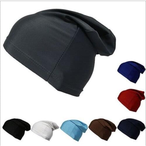 Solid Color Unisex Hip-hop Cap Beanie Hat Winter Slouch 9 Colors One Size Elastic