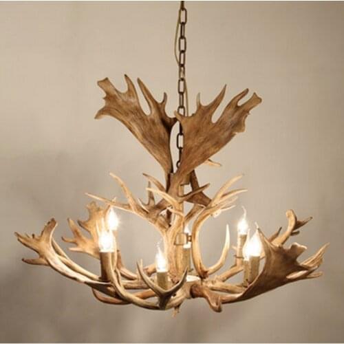 Europe Country 8 Head Chandelier American Retro Lamps Resin Deer Horn Antler Lampshade resin antler chandelier Dia 1100mm