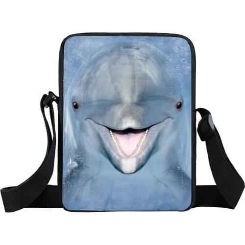 Sea Animals Shark / Penguin / Dolphin Mini Messenger Bag Women Handbags girls Shoulder Bags student School Bags Bookbag Gift