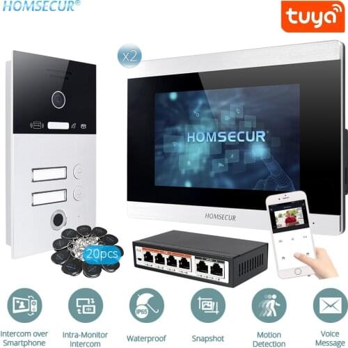 HOMSECUR 7" PoE WLAN IP Video Door Entry Security Intercom 1.0MP+Waterproof Camera 110° BC131IP-2S+BM715IP-S