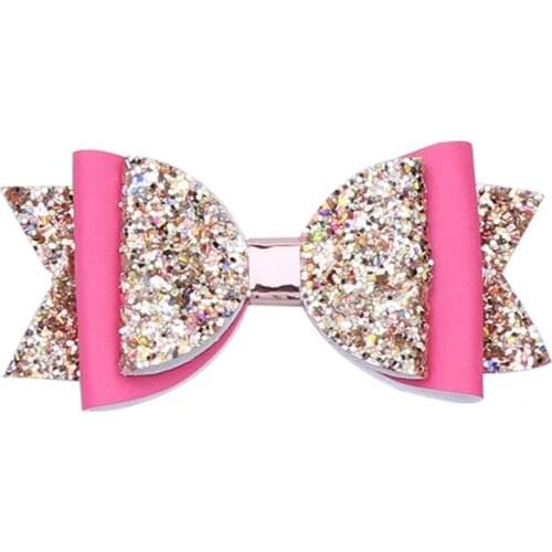 Korean version Double Layer Glitter Hair Bows ClipS Sequin Bow Hairpin Girl Hair Accessories Princess Party Decor Headwear