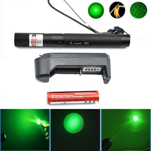Green Laser Sight 10000m 532nm laser pointer hight Powerful Adjustable Focus Lazer with laser +Dual slot charger+18650 Battery