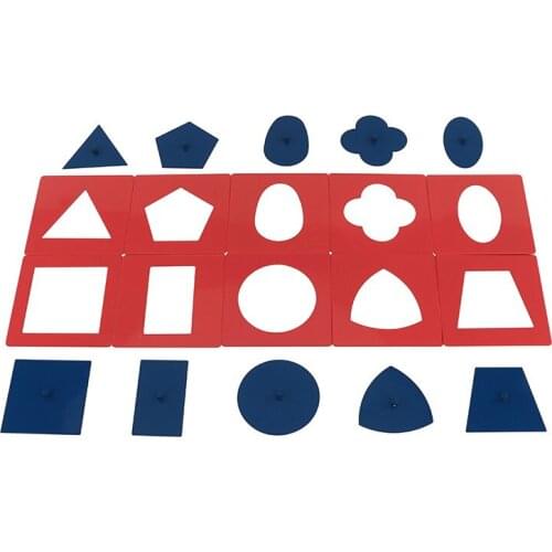 LA101 Iron Geometric Iron Piece With Base Montessori Materials Sensorial Develop Childrens Visual Acuity Montessori Set