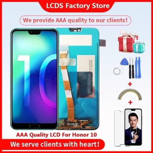 5.84" AAA Quality LCD With Frame For Honor 10 LCD Display Screen For Honor 10 LCD With Fingerprint Screen 10-Touch Display