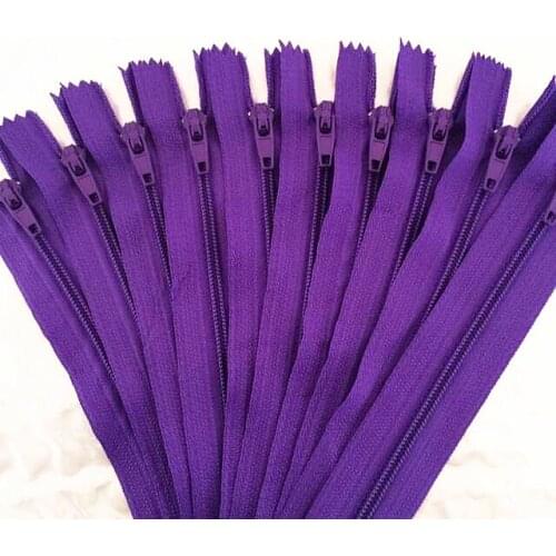 10pcs 20cm (8 Inch) Purple Nylon Coil Zippers Tailor Sewer Craft Crafters &FGDQRS