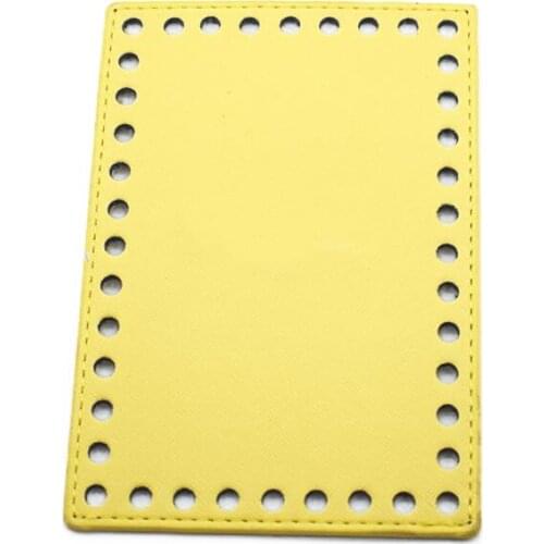 16x11cm Bottom for Knitting Bag PU Patent Leather Bag Accessories Yellow Bottom with Holes DIY Bag Leather Bottoms For Women
