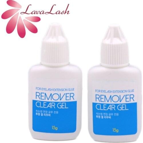 2 bottles Clear Gel Remover Wholesale Price Eyelash Extensions 15ml Original Korea makeups tools Eyelash Shop Fake Eyelashes