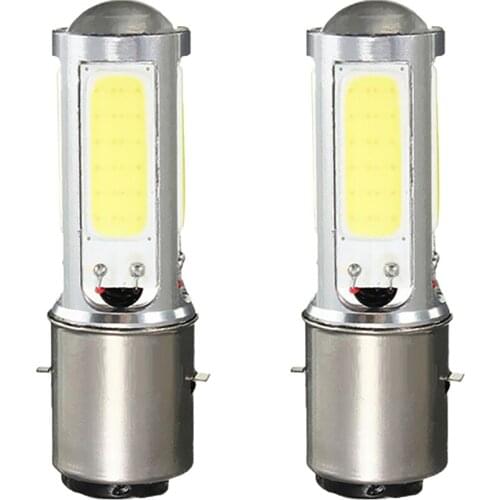 2 Pcs 12V DC White COB LED CHIP For Motorcycle/Moped/ATV/RV/Car Headlight Bulb Fog Light Repace BA20D H6 E301
