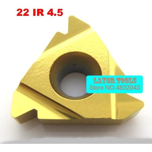22 IR 4.5 ISO ,INTERNAL threaded turning Insert,Coating General Type partial profile 60 degree Cutting Steel,PITCH 4.5