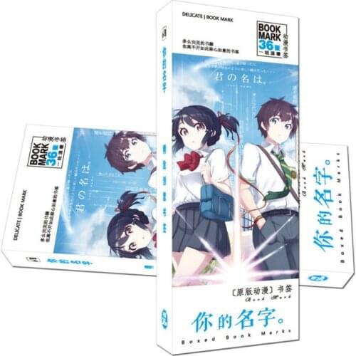 36 Pcs/Set New Kiminonawa Your Name Anime Paper Bookmark Stationery Bookmarks Book Holder Message Card Gift Stationery