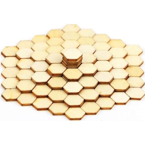 500 PCS Honeycomb Wood Chips Unfinished Wood Cutout Natural Honeycomb Wood Hexagon Cutout Shapes Unfinished Wood