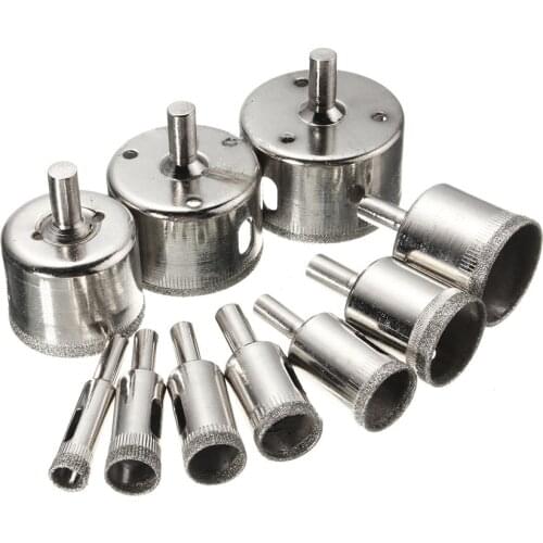 10PCS/Set Diamond Hole saw Drill Bit for Drilling Holes in Glass, Ceramics, Floor Tiles 10-50mm Marble Hole Opener Power Tool