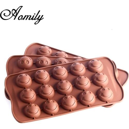 Aomily Simle Face Chocolate Mold DIY Silicone 3D Handmade Candy Fondant Chocolate Kitchen Mould Silicone Cookies Cake DIY Mold