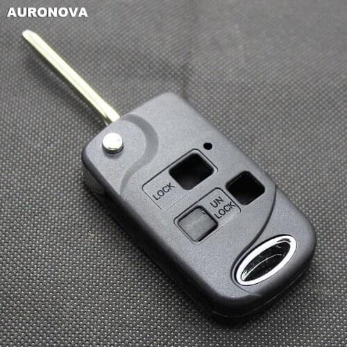 AURONOVA New Upgrade Flip Folding Key Shell for Toyota Camry 2.4 Prado Land Cruiser 3 Buttons Modified Remote Car Key Case