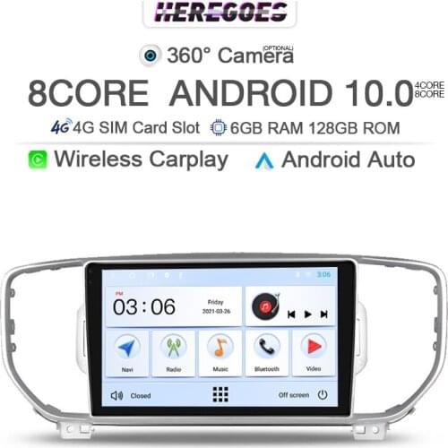 360 Panoramic Camera 6G+128G Android 10 Car Multimedia Player For Kia Sportage 4 QL 2016 2017 2018 Carplay Navigation GPS Radio