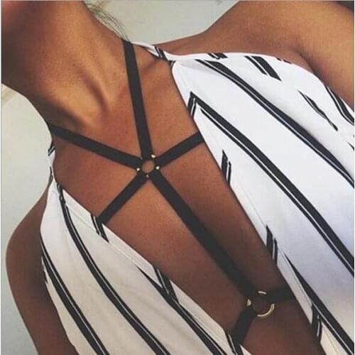 Body Harness Bandage Girl Elastic Bra Straps Cross Bra Crop Top Hollow Out Unlined Bandage Bra Underwear P392