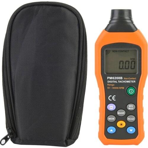 PEAKMETE PM6208B 50~99999 RPM Non-contact Digital Tachometer Rotation Meter with LCD Display