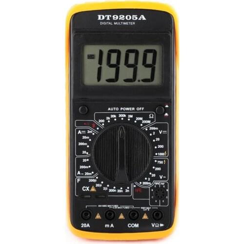 Digital Dt-9205A Multimeter Lcd Ac/Dc Ammeter Resistance Capacitance Tester Digital Volt Amp Ohm Hzhandheld Hfe Tester