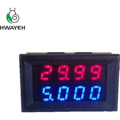 Digital DC Voltmeter Ammeter DC 200V 10A Voltage Current Meter Power Supply DC4V-28V Red Blue LED Dual Display