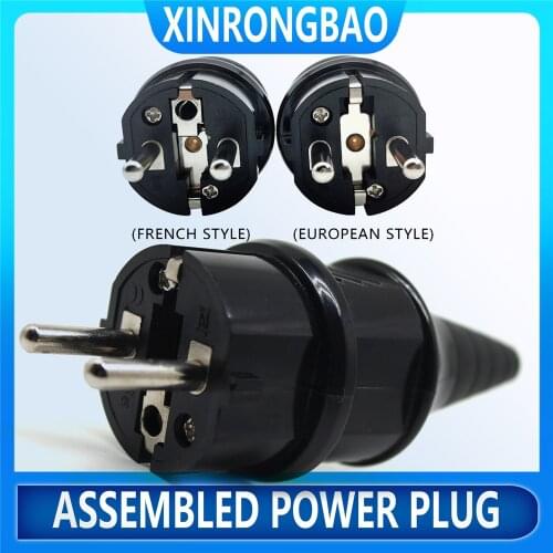 E-012 European Schuko 16A Power Plug IP44 Industry France/Germany Connector EU 2 Round Pins Adapter Type F AC Electrical Power