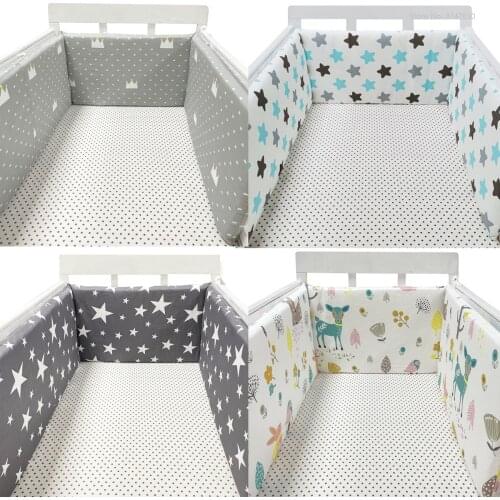 Baby Crib Bumper Cotton Thicken One-piece Crib Around Cushion Cot Protector Pillows Newborns Room Bedding Decor