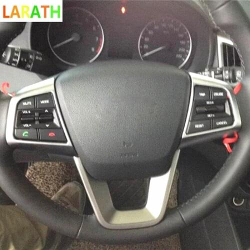 For Hyundai Creta IX25 2014 2015 2016 3pcs Chrome Car Interior Center Consoles Steering Wheel Trim Cover Decoration Accessories