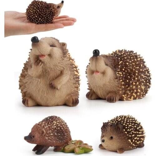 4PCS/Set Simulation Animal Model Figure Girls Boys Toys Cute Hedgehog Room Ornaments Kids Toy Learning Cognition Education Gift