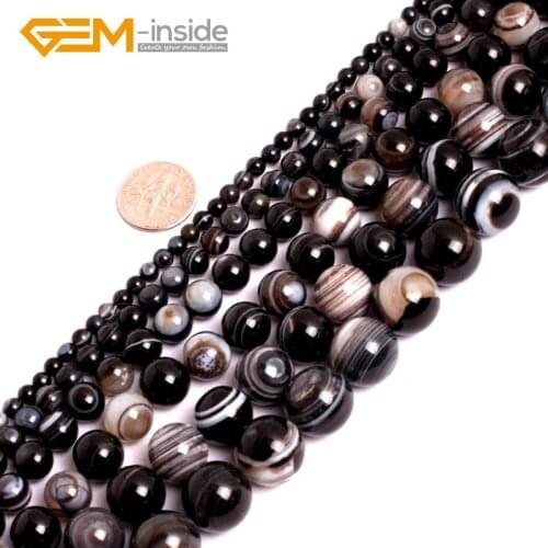 Gem-inside 4-12mm Dzi Natural Stone Beads Sardonyx Onyx Agates Beads For Jewelry Making 15inch DIY Loose Trinket