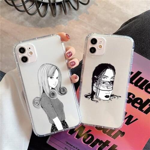 Junji Ito Collection Tees Horror Phone Case Transparent for iPhone 11 12 mini pro XS MAX 8 7 6 6S Plus X 5S SE 2020 XR