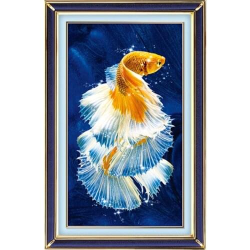 Koi Fish Feng Shui Carp Diamond Painting Cross Stitch Diamond Embroidery Full Square Round Rhinestone office decor gift EE1370