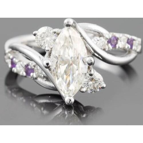 Huitan New Trendy Romantic Women Ring with Charming Light Purple CZ Birthday Dance Party Best Anniversary Gift Stylish Girl Ring