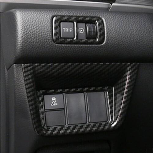 Carbon fiber Interior Control console left headlights adjust button cap ornaments for Honda Accord 10th 2018 2019 car accessorie