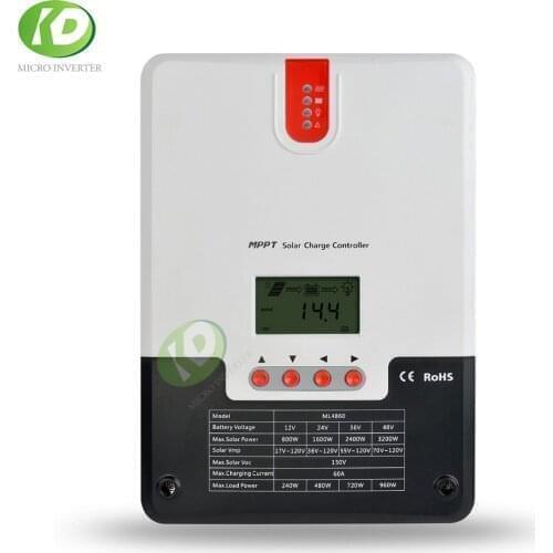 MPPT 40A Solar Charge Controller LCD Screen Solar Regulator Solar System Controller for 12/24/36/48V Battery Voltage