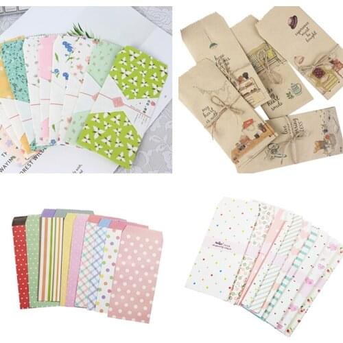 30packs/lot Kawaii Plants Candy colors Striped love Diverse Paper Envelope Stationery Prize Writing Office Envelope Letter Paper