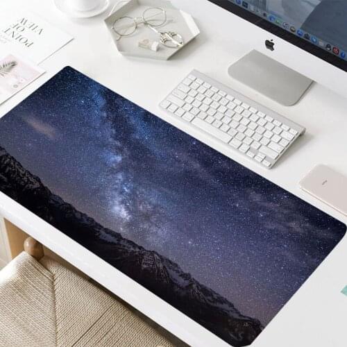 900x400mm Night Sky Mouse-pad with Sewn Edges Thermal Transfer Printed Mice Mat Laptop Notebook Keyboard Pad Gaming mouse pad