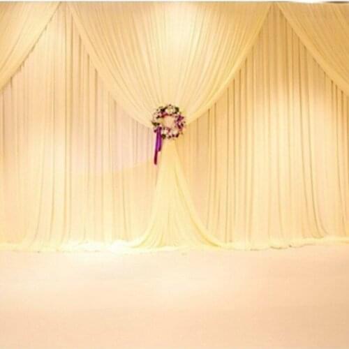 2017 Beautiful White Wedding Backdrop \Wedding Curtain 3M/10ft x 6M/20ft