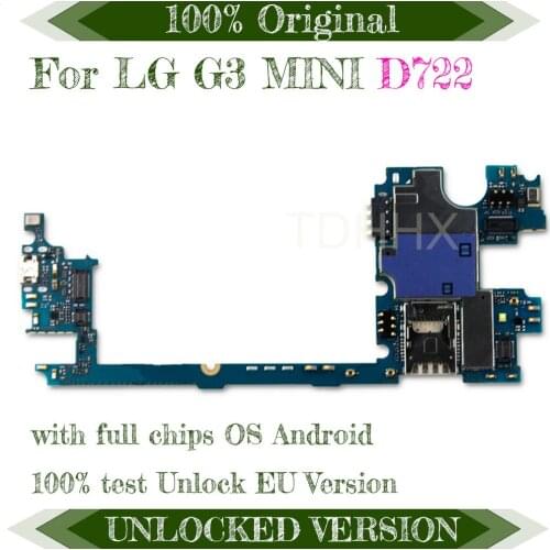 For Android OS Logic Board With Full Chips For LG G3 MINI D722 Motherboard 4G Support Mainboard 100% Unlocked Original