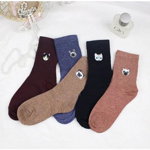 Fashion Cotton Men Womans Socks Slippers Cat Cute Funny Cartoon Socks kawaii Cat Pug Men Women Socks slipper High Quality