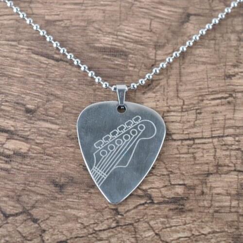 Guitar Part Picks Silver Necklace Guitar Necklace Neck Picks 6 Kinds Of Necklace Drop Guitar Pick With Stainless Steel Chain New