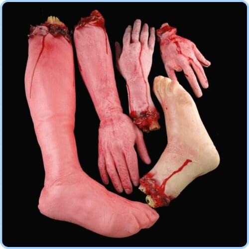 New Ghost Festival Supplies Halloween Haunted House Decoration Trick Toy Terror Blood Broken Hands and Feet Decoration Props