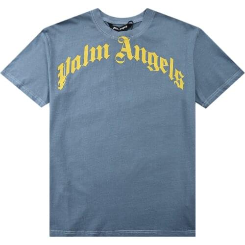 Palm Angels 22SS Letter logo Men /Women Lovers Couple Style Fashion Cotton Round Short Sleeve Classic T-Shirt