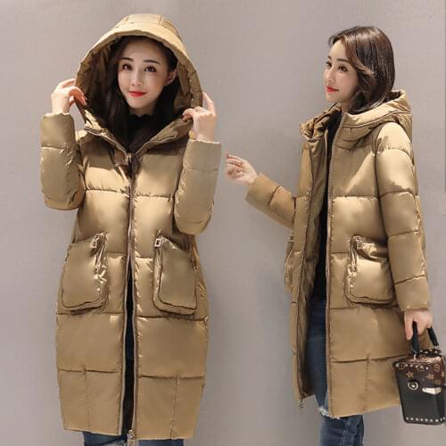 Hooded Ladies Coat Long Coats Parka oversize Colour jacket mid-long women winter thick jacket down jacket women winter